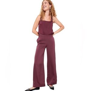Old Navy Women’s High-Waisted Satin Super Wide-Leg Pants Cherry Bark Size 16